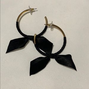 J. Crew Black Satin Wrapped Earrings